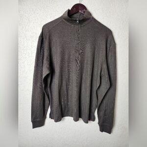 Woolrich Woolen Mills Wool Blend 1/4 Zip Long Sleeve Sweater Darkwood Size M